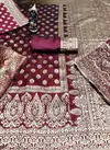 Maroon Colour FVD Designer Wedding Wear Butta Banarasi Silk Saree 02